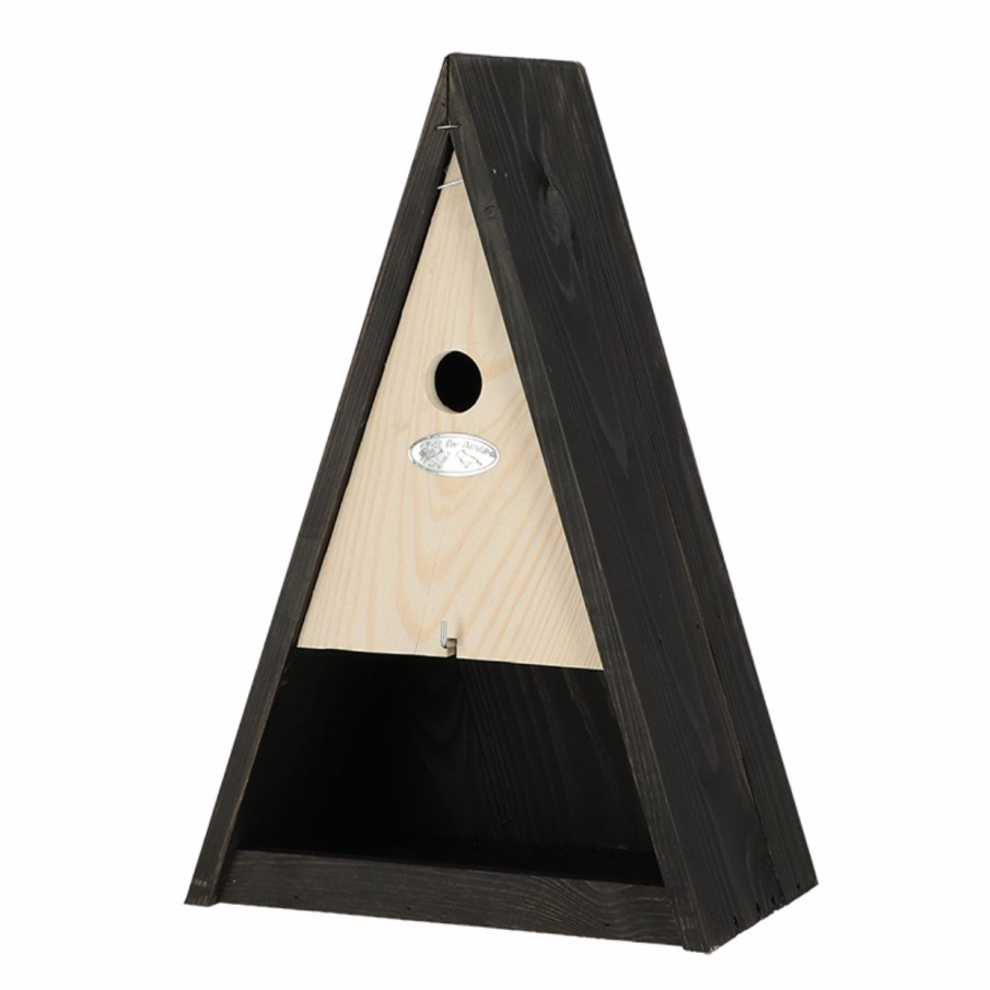 Vogels&Tuindieren Esschert Design Pimpelmees | Vogelhuisje Wigwam Met Voederplaats Zwart