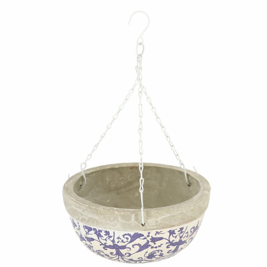 Tuin&Terras Esschert Design Hangmanden | Aged Ceramic Hanging Basket