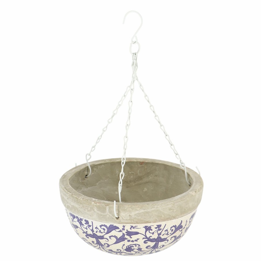 Tuin&Terras Esschert Design Hangmanden | Aged Ceramic Hanging Basket