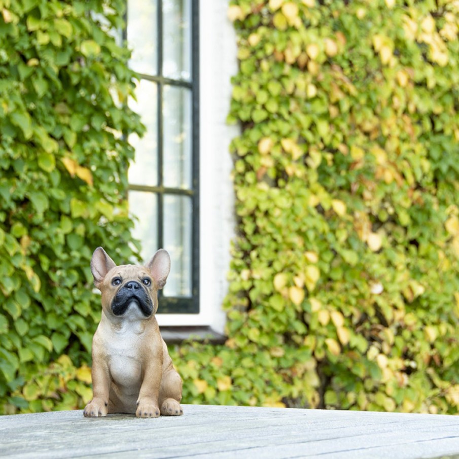 Tuin&Terras Esschert Design Polyresin - Katten & honden | Zittende Franse Bulldog