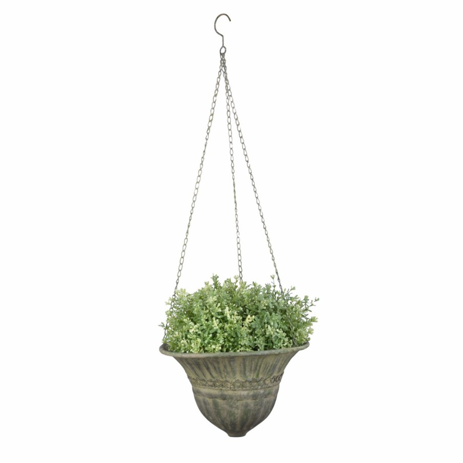 Tuin&Terras Esschert Design Hangmanden | Aged Metal Green Hanging Basket S