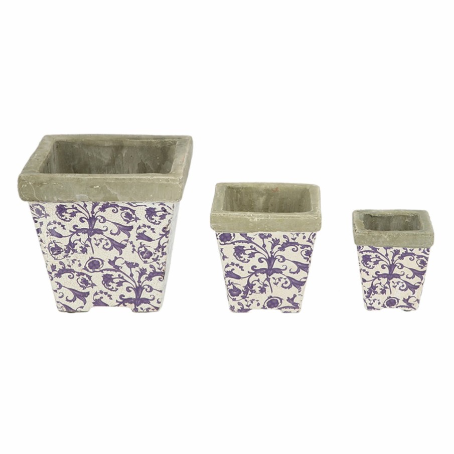 Tuin&Terras Esschert Design Bloempotten en -bakken | Aged Ceramic Bloempot Set Van 3