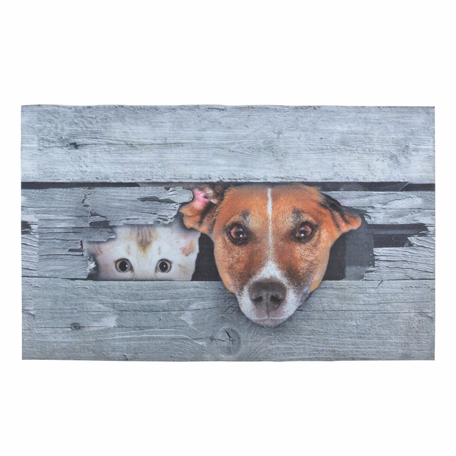 Deur&Hal Esschert Design Rubber - Prints | Deurmat Kiekeboe! Hond & Kat