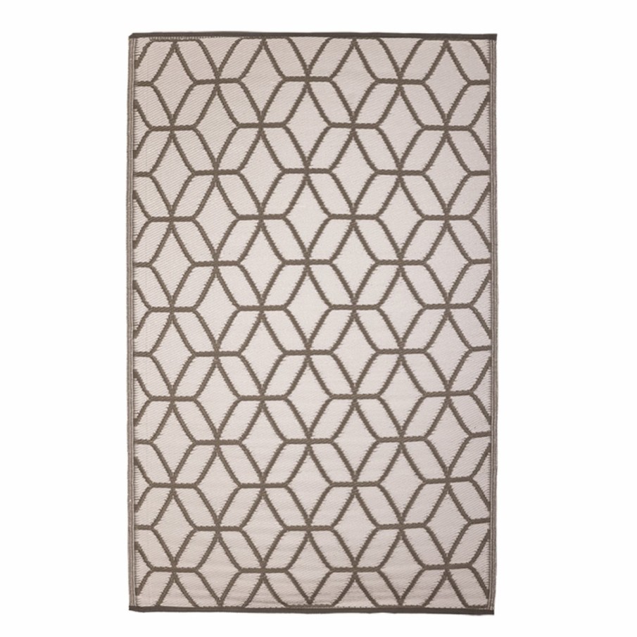 Tuinmeubels Esschert Design | Beige Wit Grafisch Tuintapijt