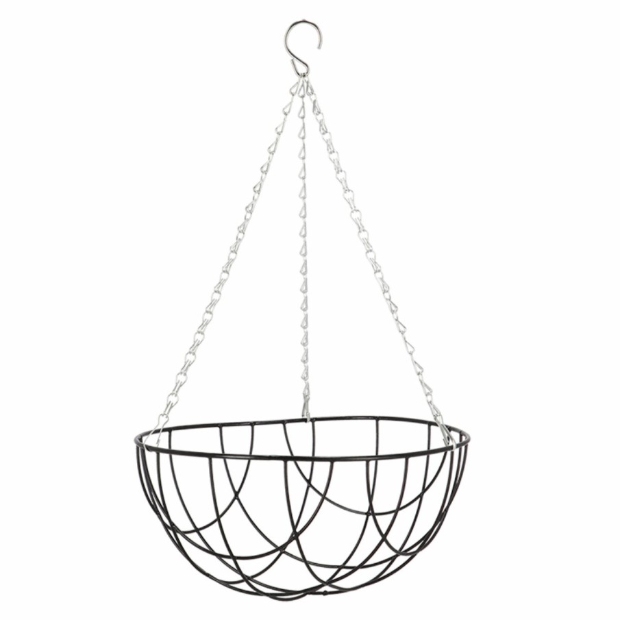 Tuin&Terras Esschert Design Hangmanden | Zwart Metalen Hanging Basket M