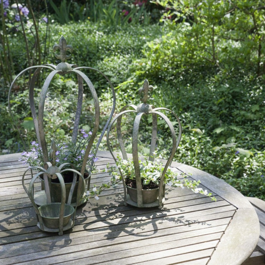 Tuin&Terras Esschert Design Bloempotten en -bakken | Am Green Kroon Plantenbak Set Van 3