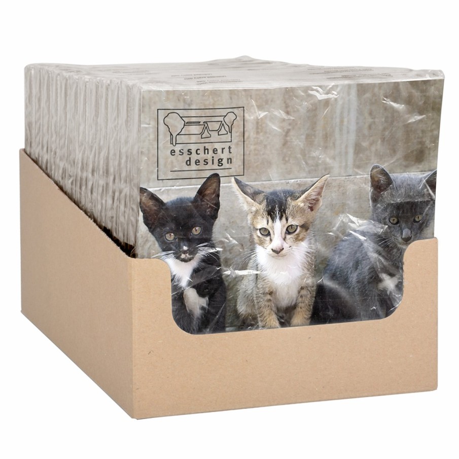 Tuin&Terras Esschert Design Servetten en houders | Papieren Servetten Kittens 33X33Cm