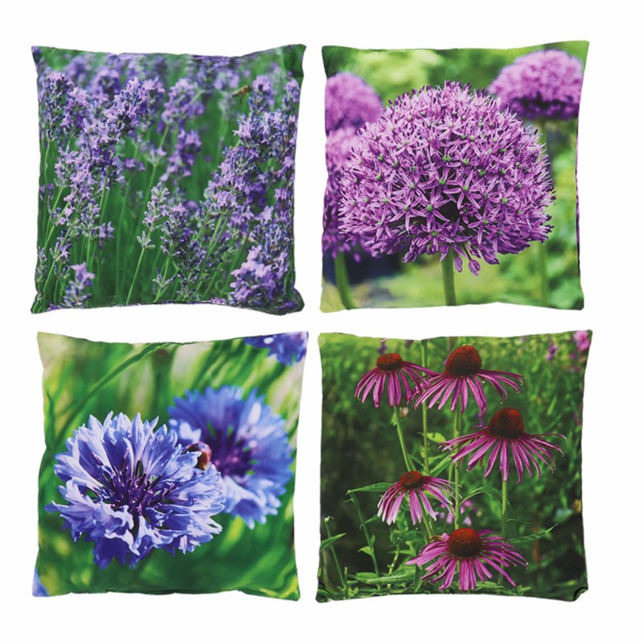 Tuinmeubels Esschert Design | Outdoor Kussen Met Paarse Bloemenprint S