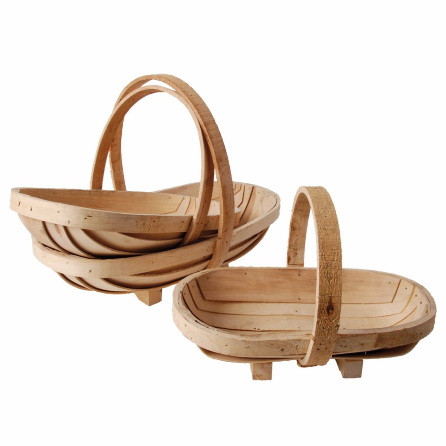 Kweken Esschert Design Manden | Houten Tuin Mand Set Van 3