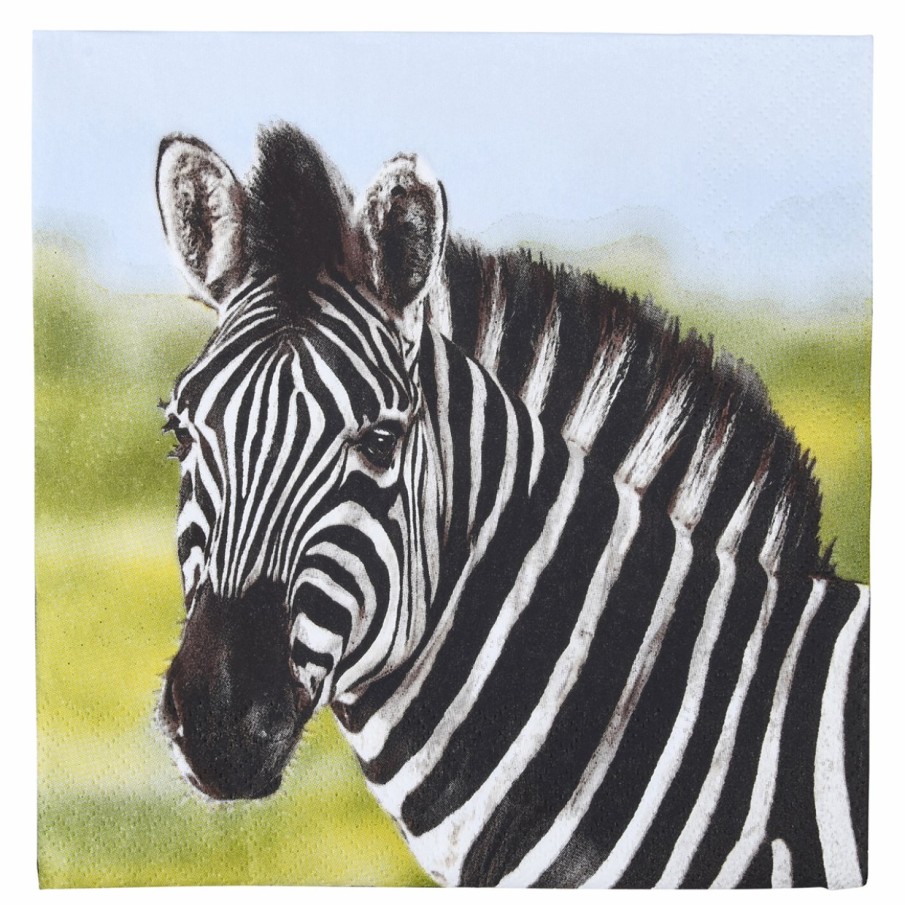 Tuin&Terras Esschert Design Servetten en houders | Papieren Servetten Zebra 33X33Cm