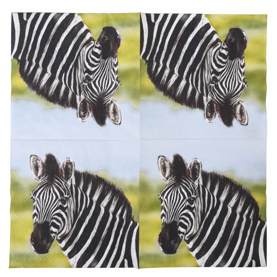 Tuin&Terras Esschert Design Servetten en houders | Papieren Servetten Zebra 33X33Cm