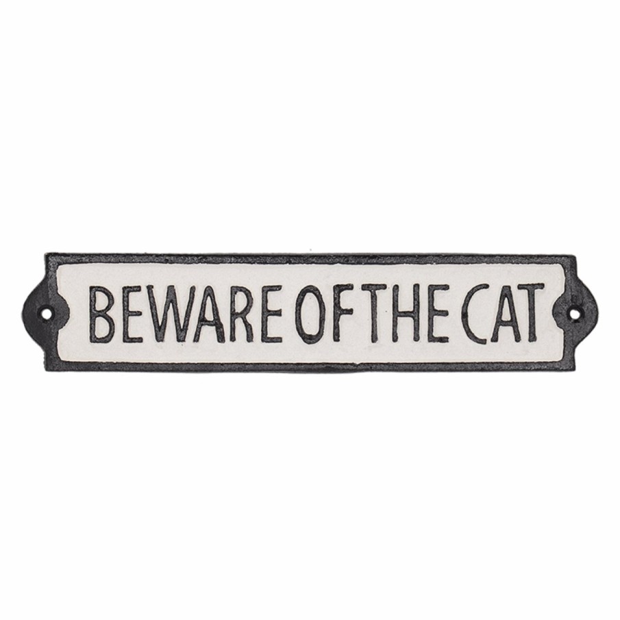 Gietijzer Esschert Design Uithangborden | Deurbordje "Beware Of The Cat"